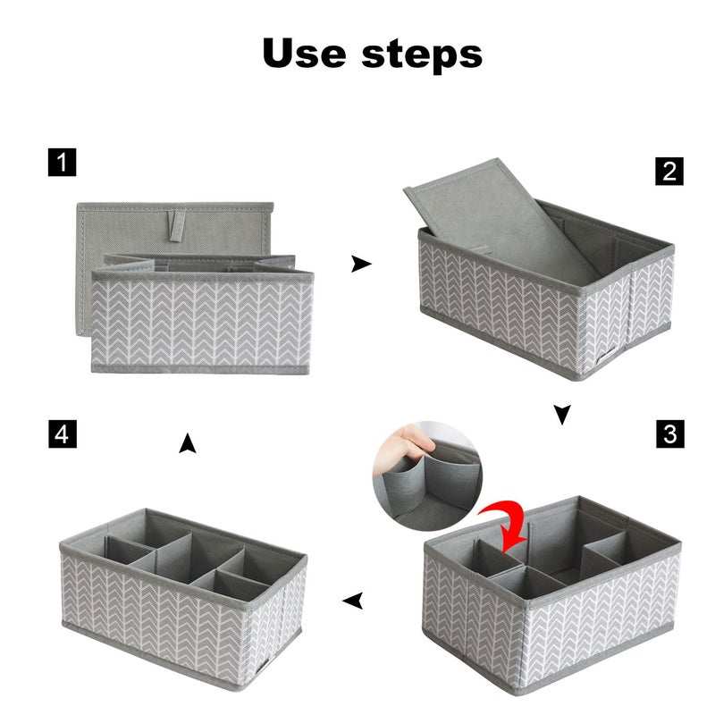 VERONLY Cosmetic Storage Bins Makeup Organizer, Adjustable Multifunction Storage Box Desk Drawer Divider for Makeup Brushes, Bathroom Countertop or Dresser, Set of 3 (Grey) - Image 4
